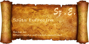 Szüts Eufrozina névjegykártya