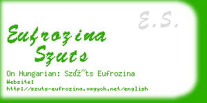 eufrozina szuts business card